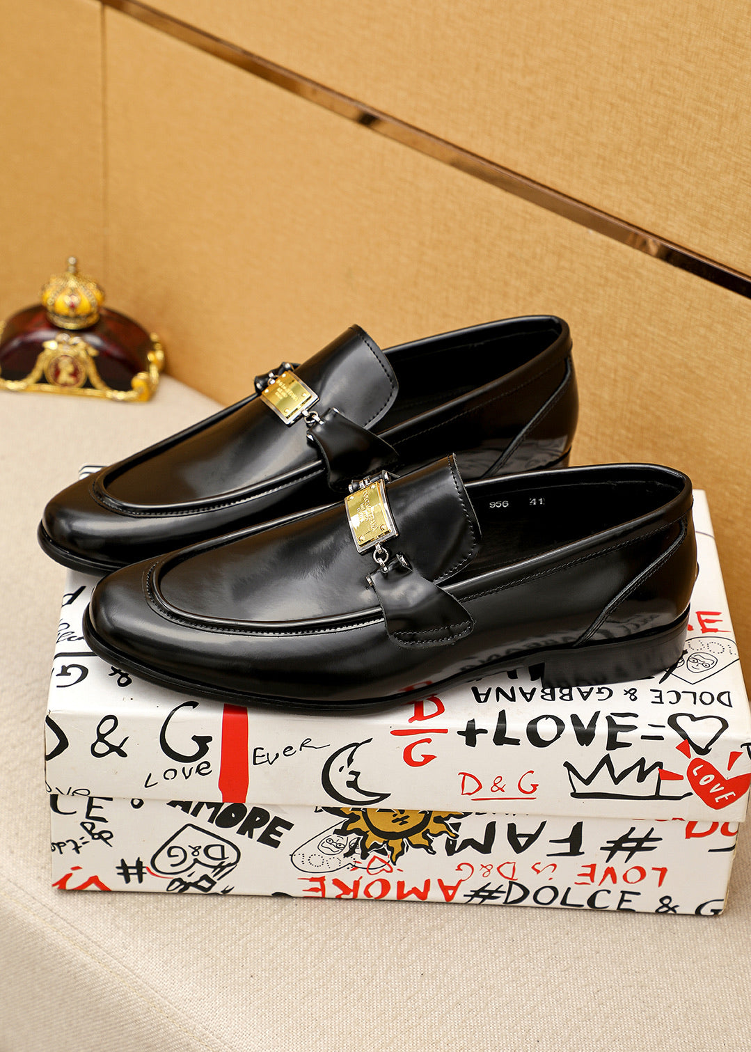 Dolce & Gabbana DG Men's Dress Shoes in Italian Patent Calfskin