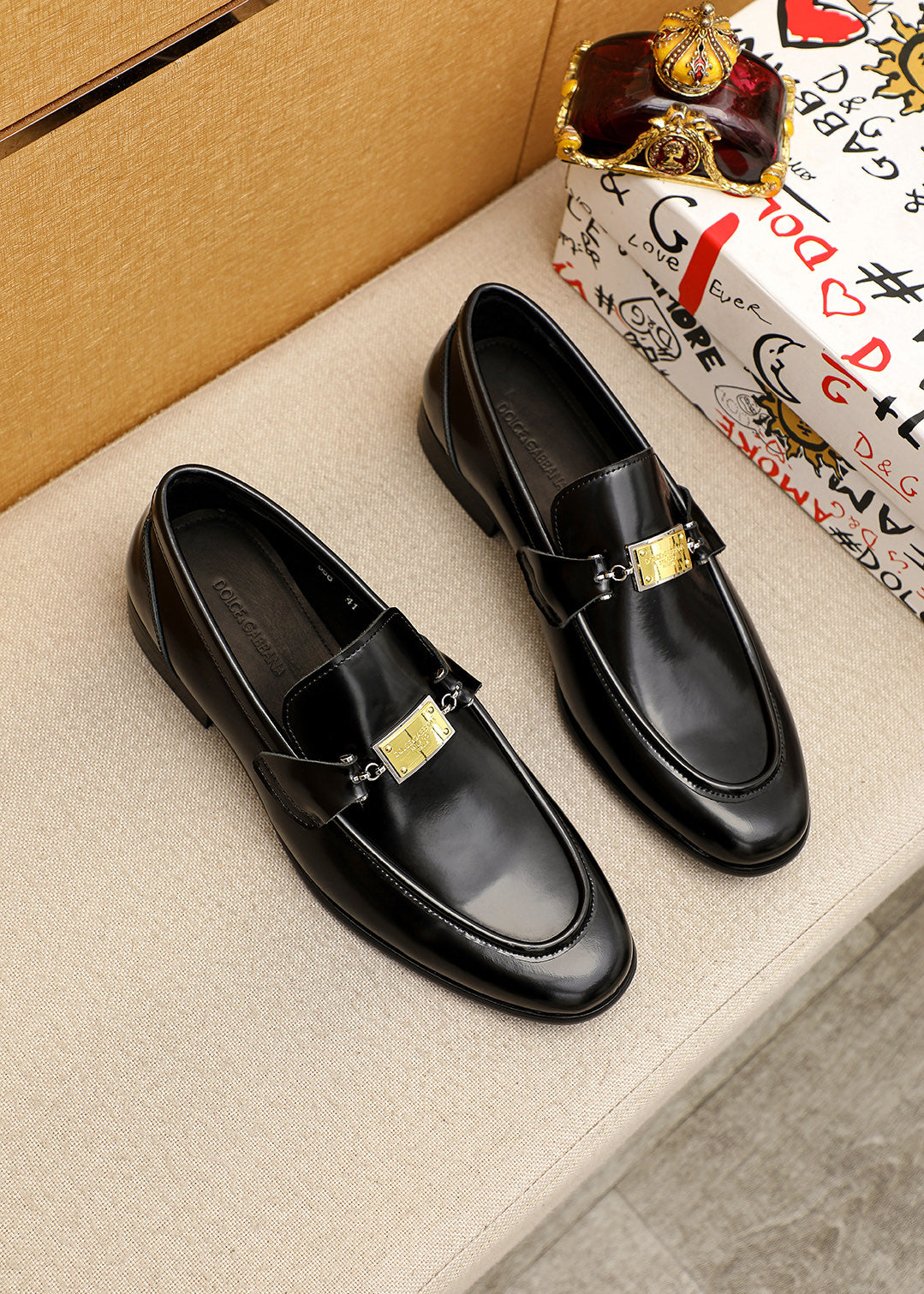 Dolce & Gabbana DG Men's Dress Shoes in Italian Patent Calfskin