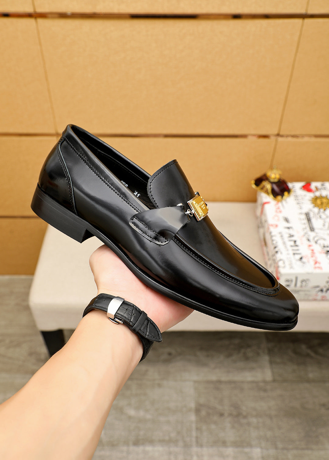 Dolce & Gabbana DG Men's Dress Shoes in Italian Patent Calfskin