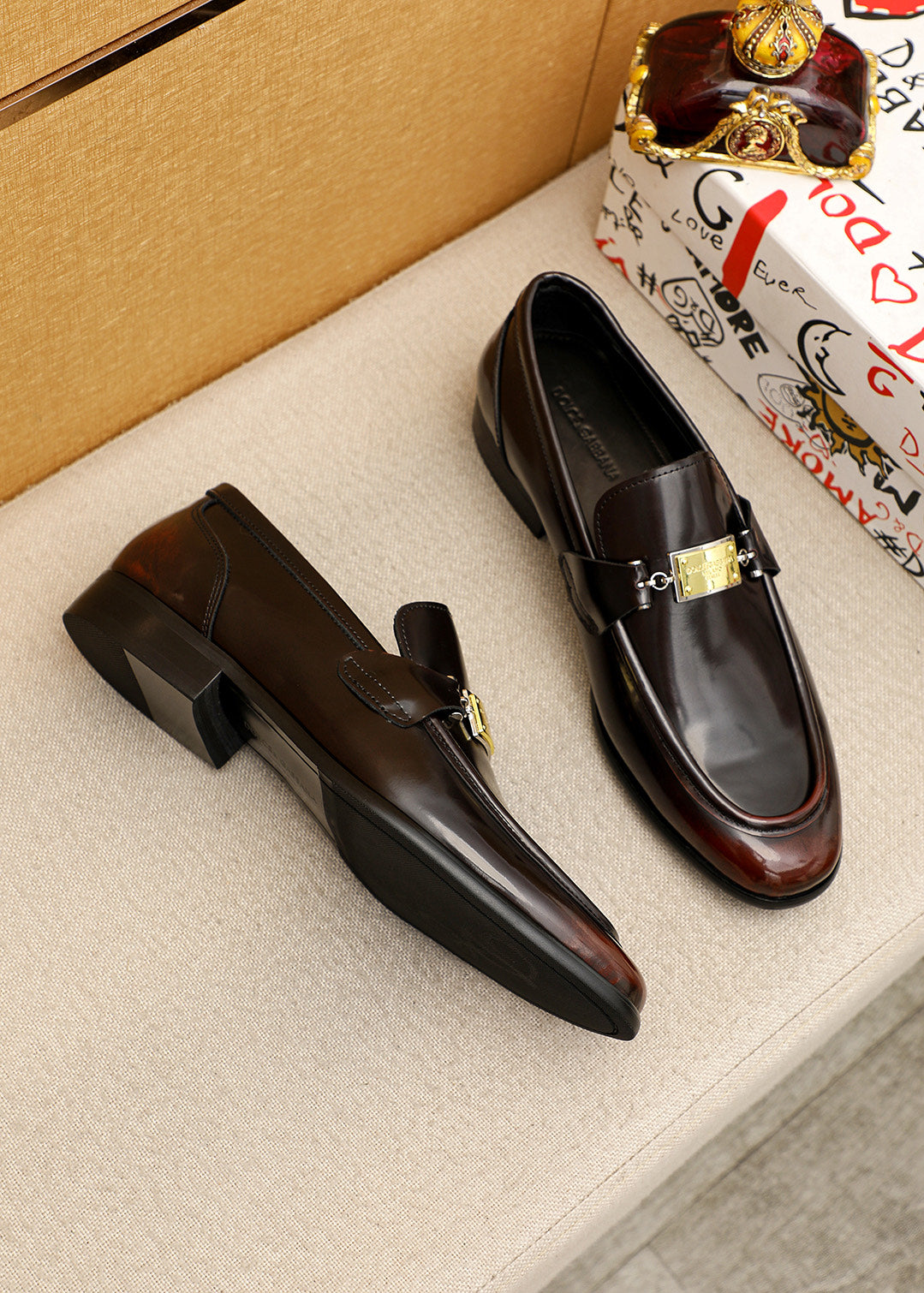 Dolce & Gabbana DG Men's Dress Shoes in Italian Patent Calfskin