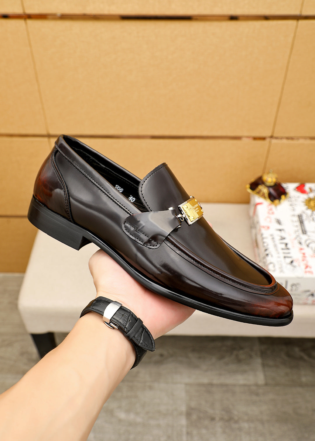 Dolce & Gabbana DG Men's Dress Shoes in Italian Patent Calfskin