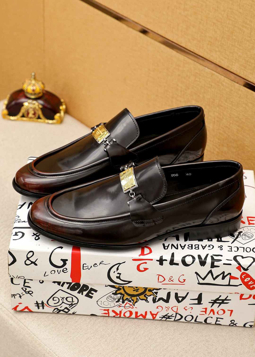 Dolce & Gabbana DG Men's Dress Shoes in Italian Patent Calfskin