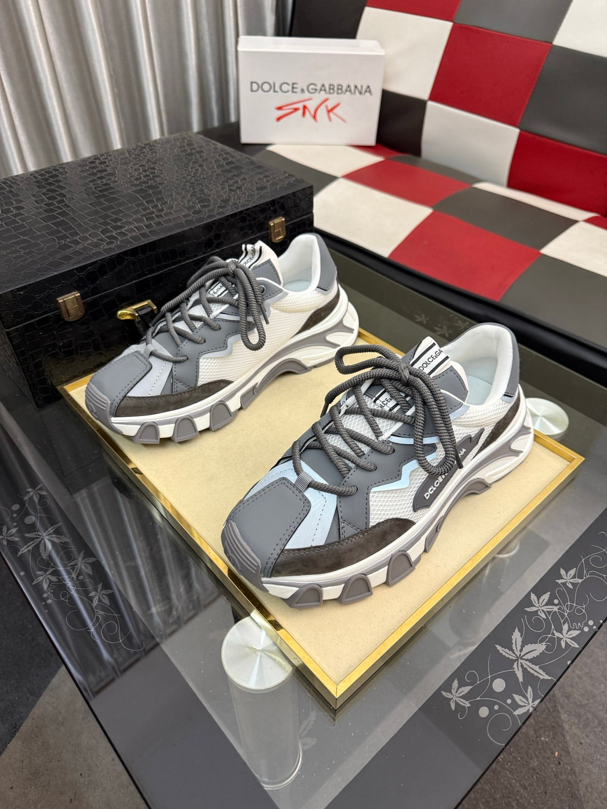 Dolce & Gabbana DG Silk Calfskin & Nubuck Casual Sneakers