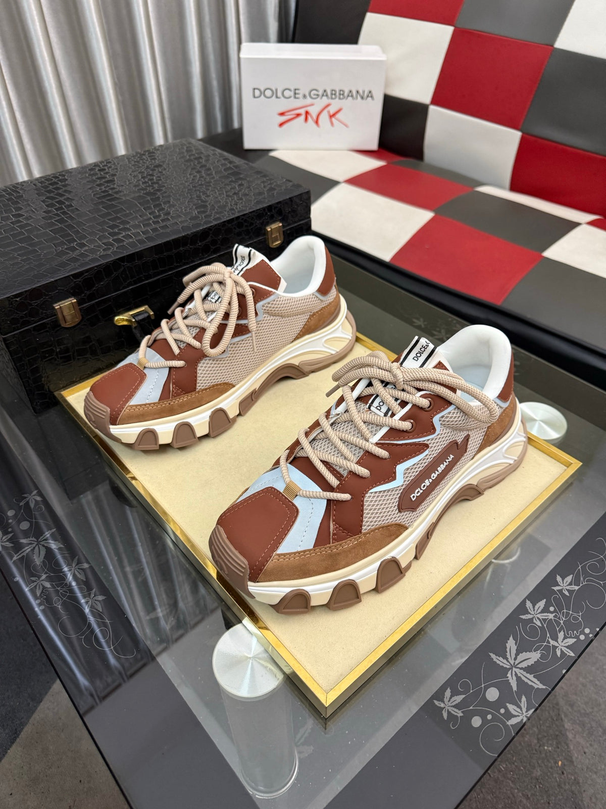 Dolce & Gabbana DG Silk Calfskin & Nubuck Casual Sneakers