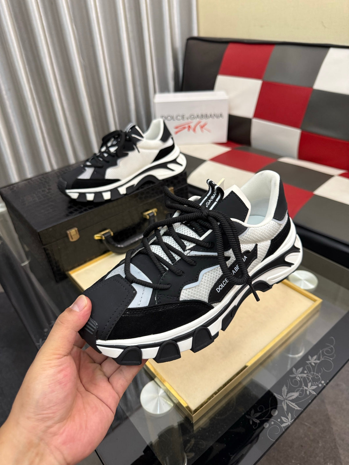 Dolce & Gabbana DG Silk Calfskin & Nubuck Casual Sneakers