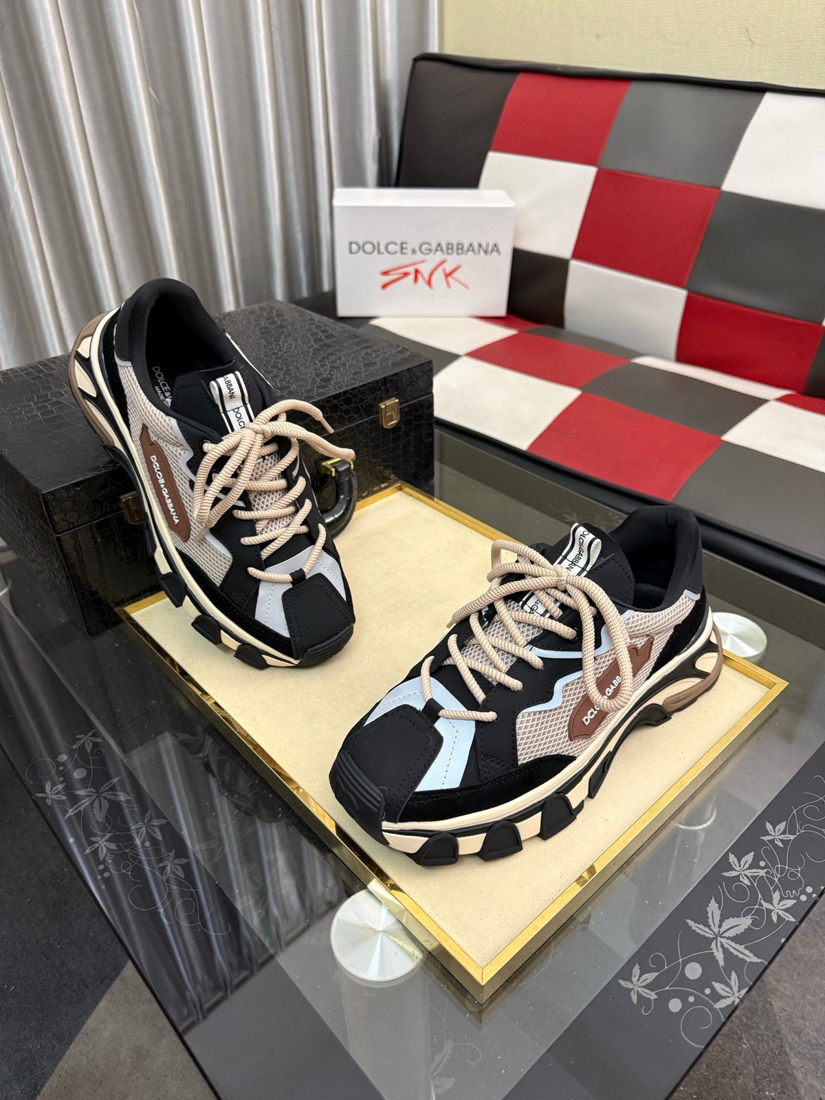 Dolce & Gabbana DG Silk Calfskin & Nubuck Casual Sneakers