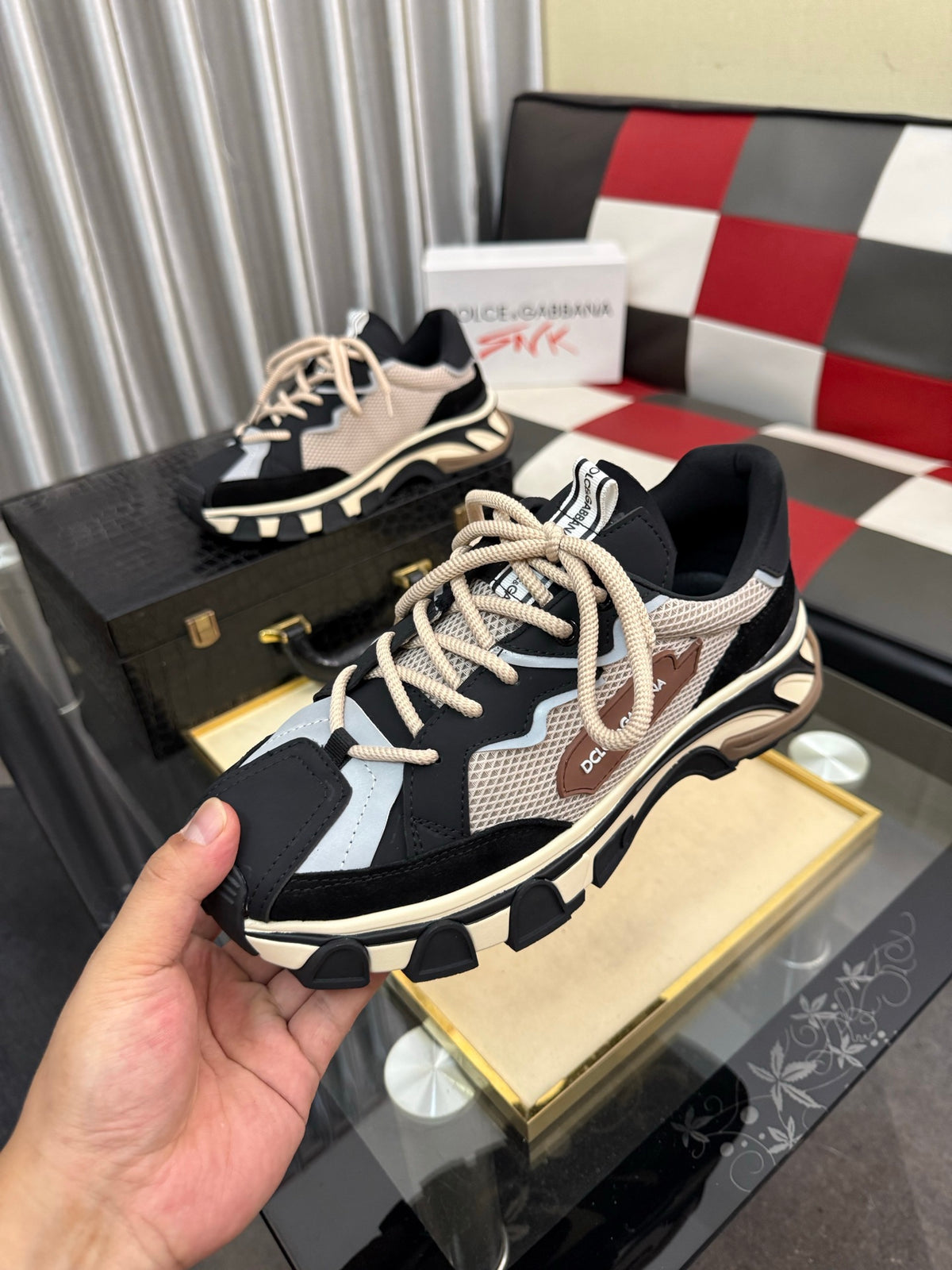 Dolce & Gabbana DG Silk Calfskin & Nubuck Casual Sneakers