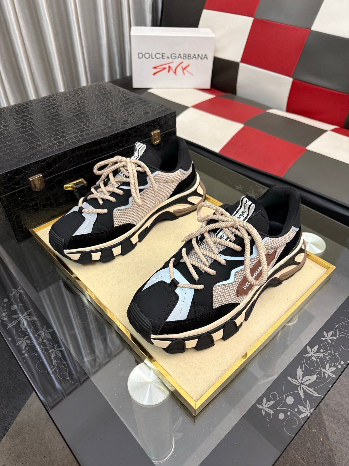 Dolce & Gabbana DG Silk Calfskin & Nubuck Casual Sneakers