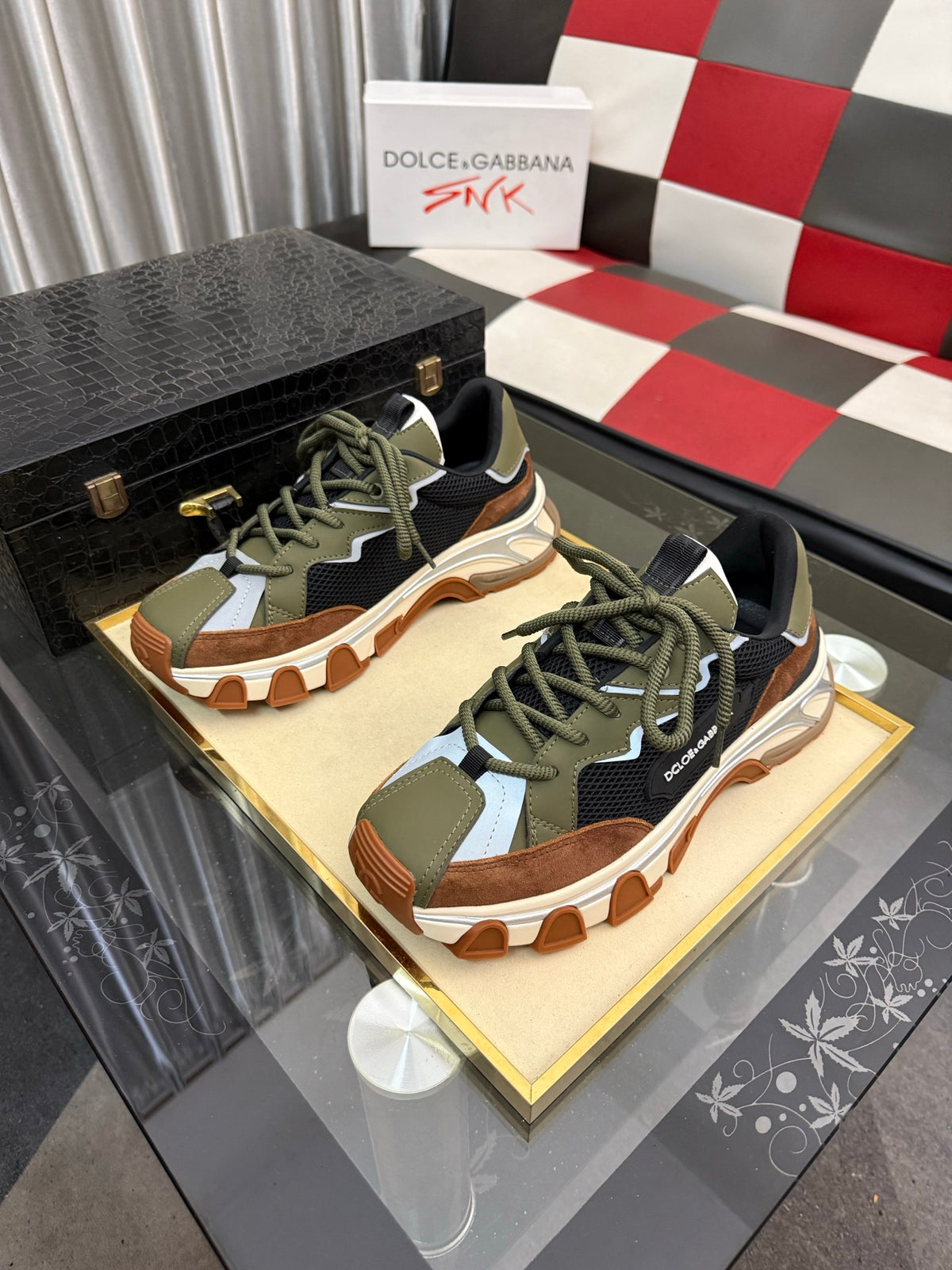 Dolce & Gabbana DG Silk Calfskin & Nubuck Casual Sneakers