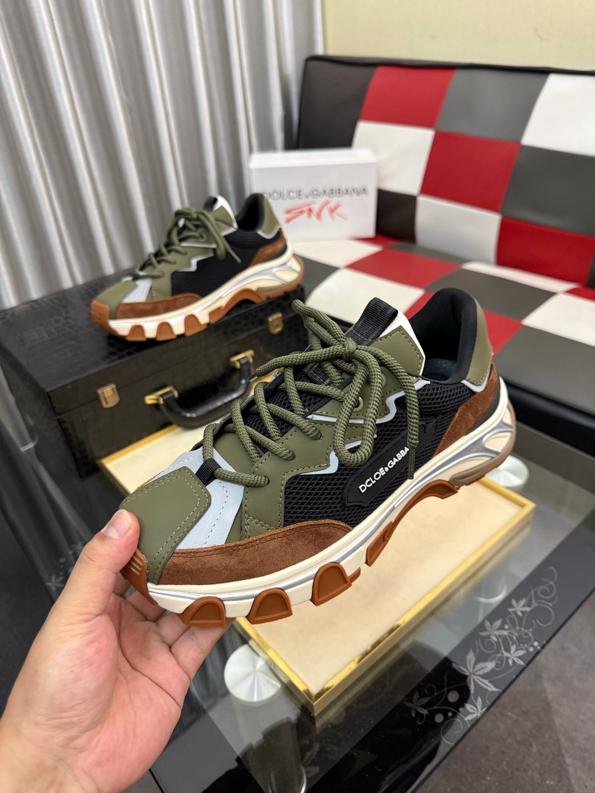 Dolce & Gabbana DG Silk Calfskin & Nubuck Casual Sneakers