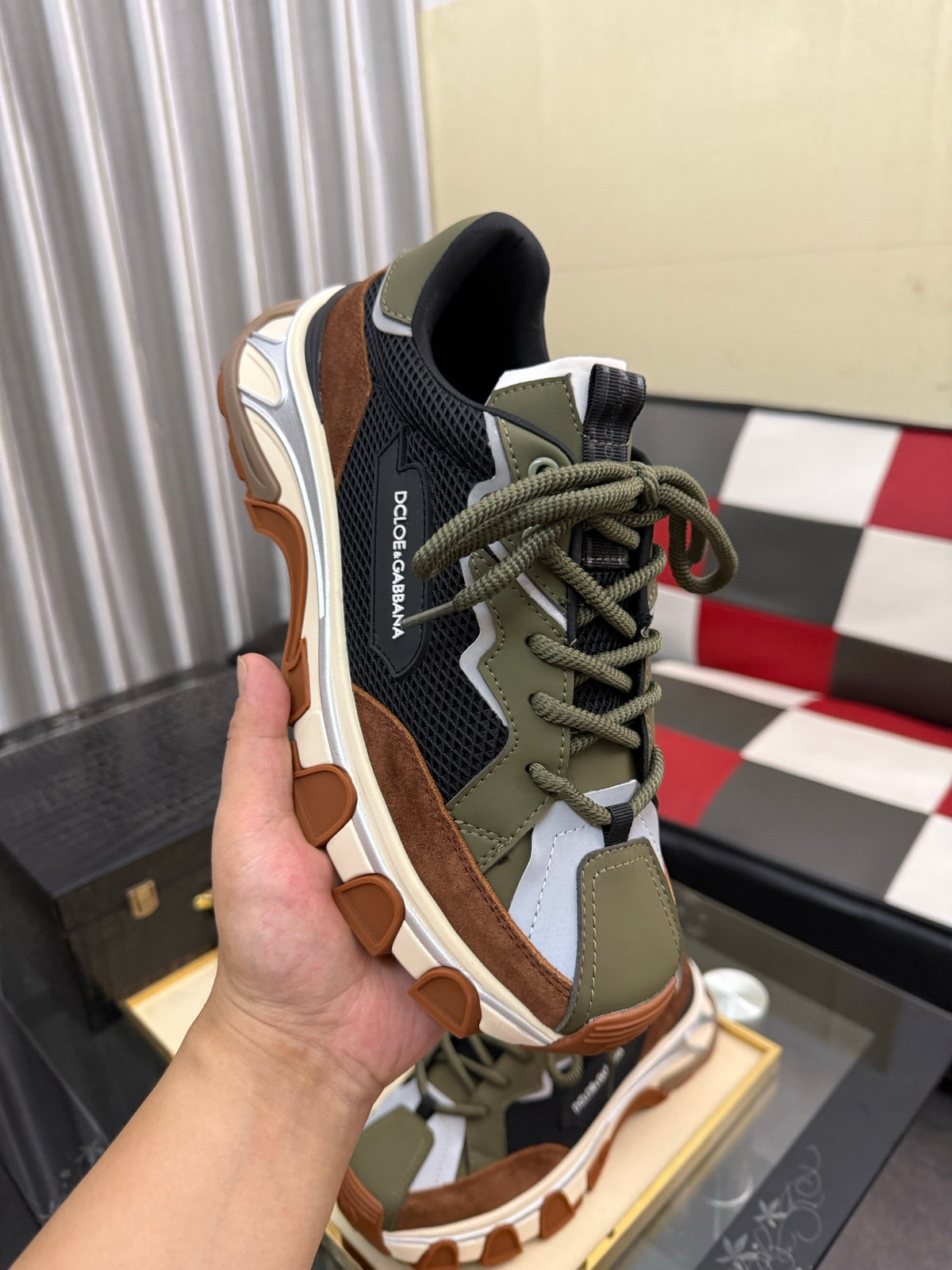 Dolce & Gabbana DG Silk Calfskin & Nubuck Casual Sneakers