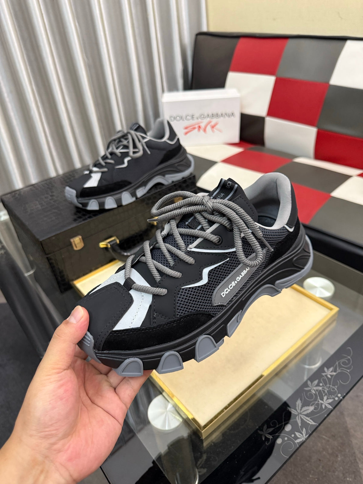Dolce & Gabbana DG Silk Calfskin & Nubuck Casual Sneakers