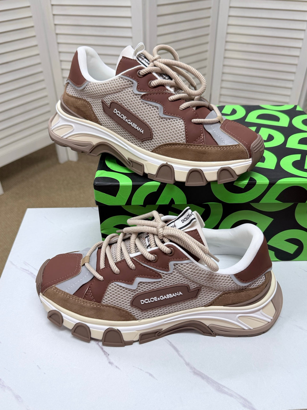 Dolce & Gabbana DG Silk Calfskin & Nubuck Casual Sneakers