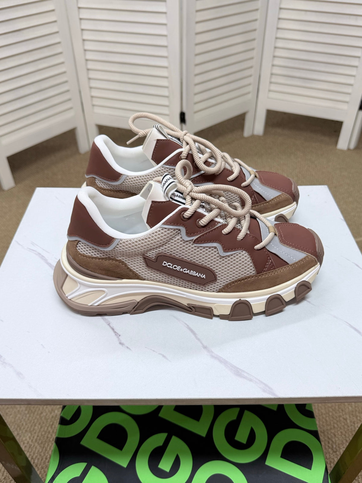 Dolce & Gabbana DG Silk Calfskin & Nubuck Casual Sneakers