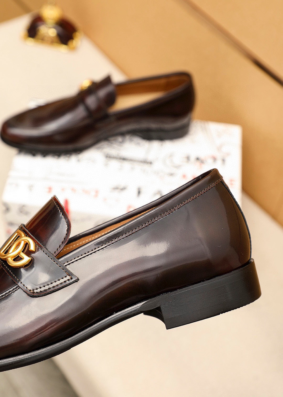 Dolce & Gabbana DG Men's Dress Shoes in Italian Patent Calfskin
