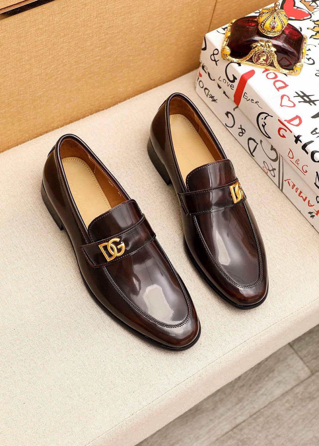 Dolce & Gabbana DG Men's Dress Shoes in Italian Patent Calfskin