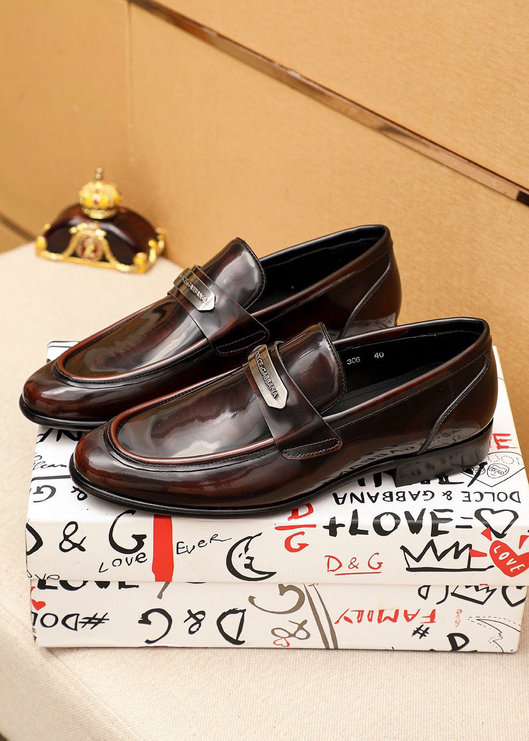 Dolce & Gabbana DG Men's Dress Shoes in Italian Patent Calfskin