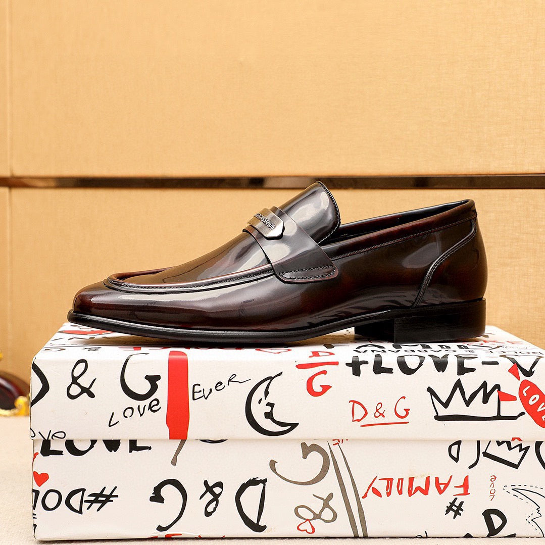 Dolce & Gabbana DG Men's Dress Shoes in Italian Patent Calfskin