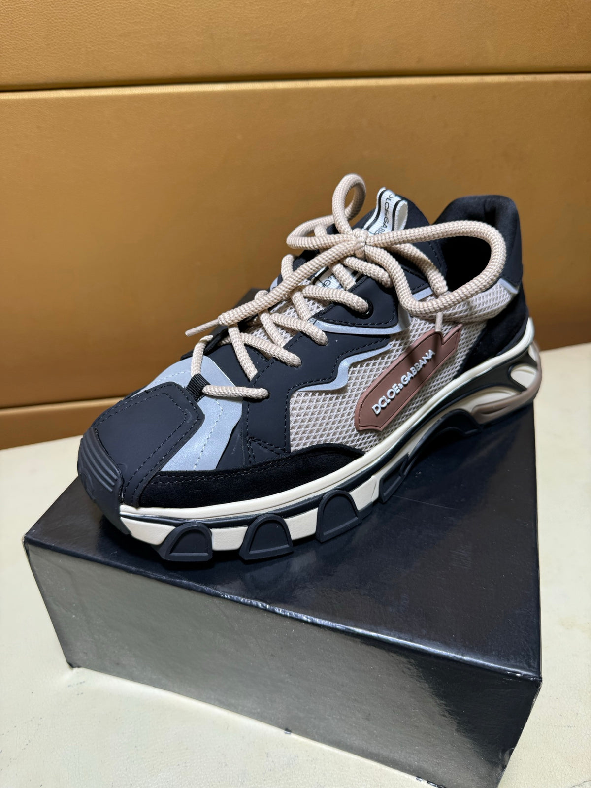 Dolce & Gabbana DG Men's Multi-Panel Silk Casual Sneakers