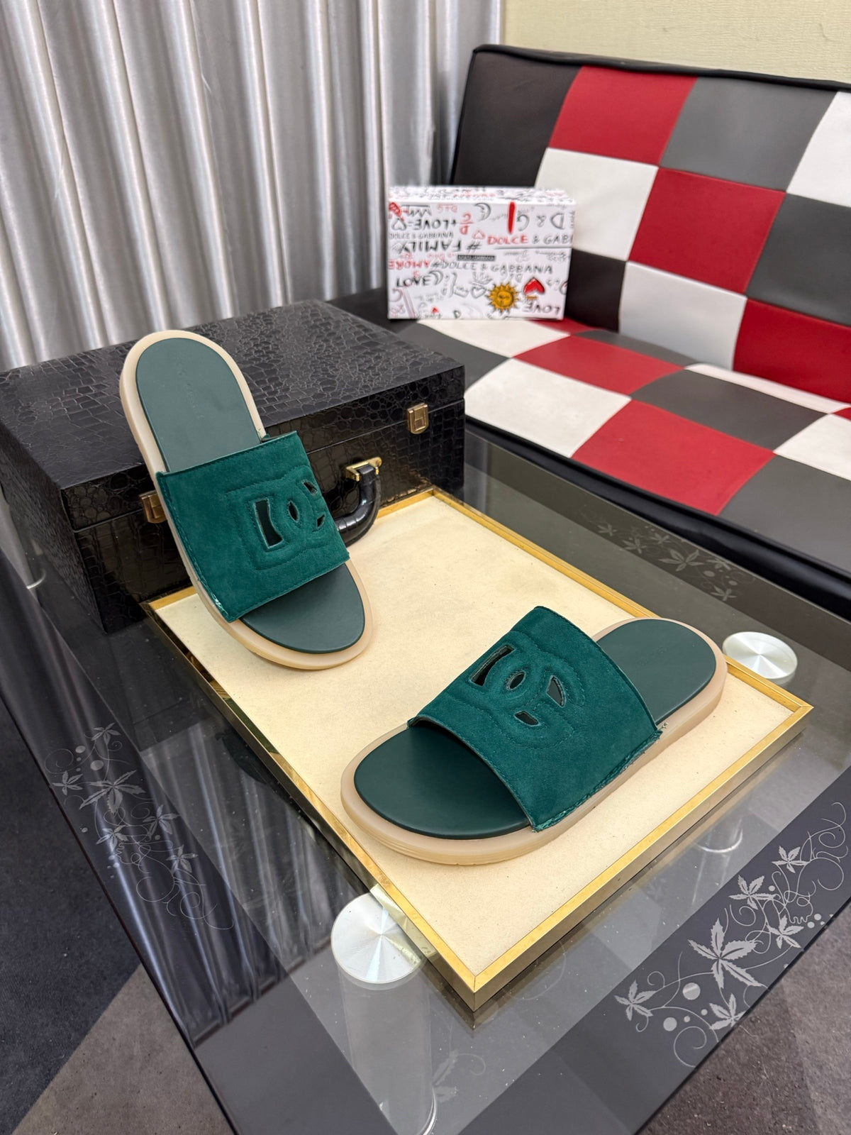 Dolce & Gabbana DG Men's PVC Slides with Molded TPU Sole