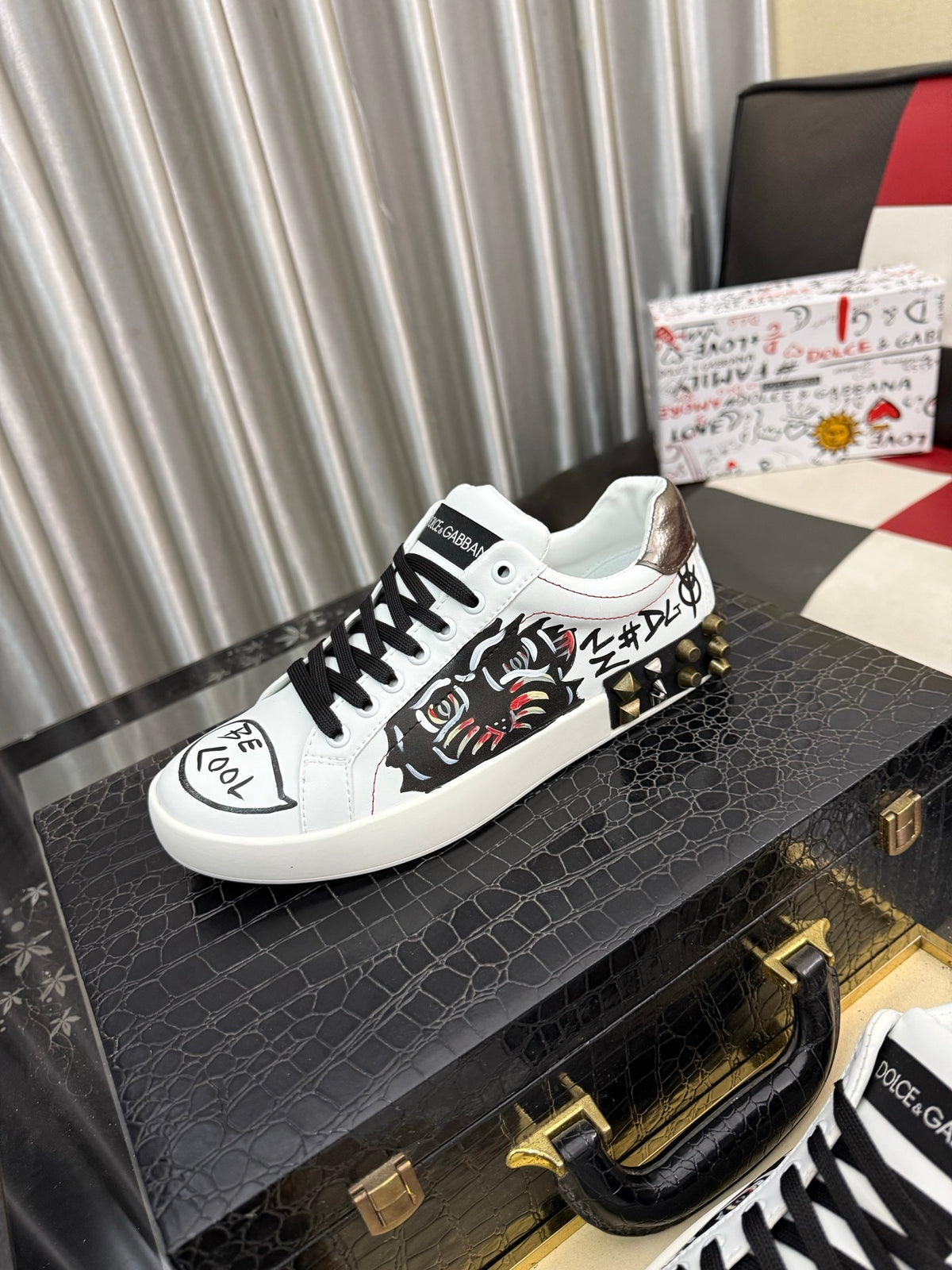 Dolce & Gabbana DG Silk Calfskin & Nubuck Casual Sneakers