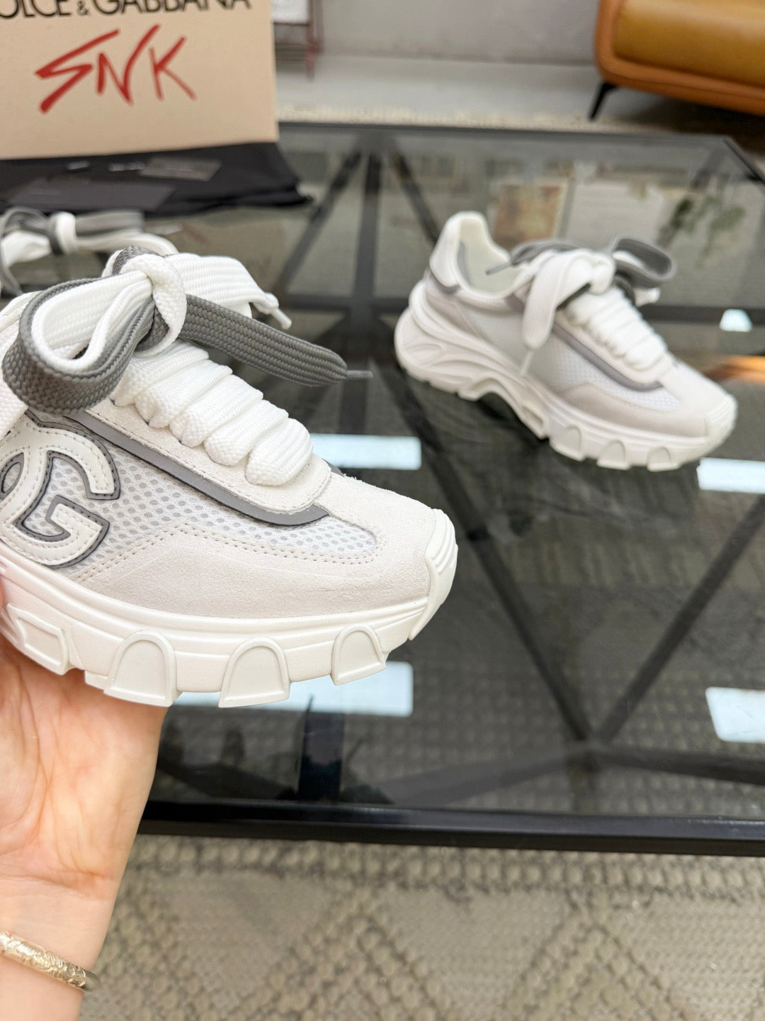 Dolce & Gabbana DG Couple's Oxford & Lace Sneakers