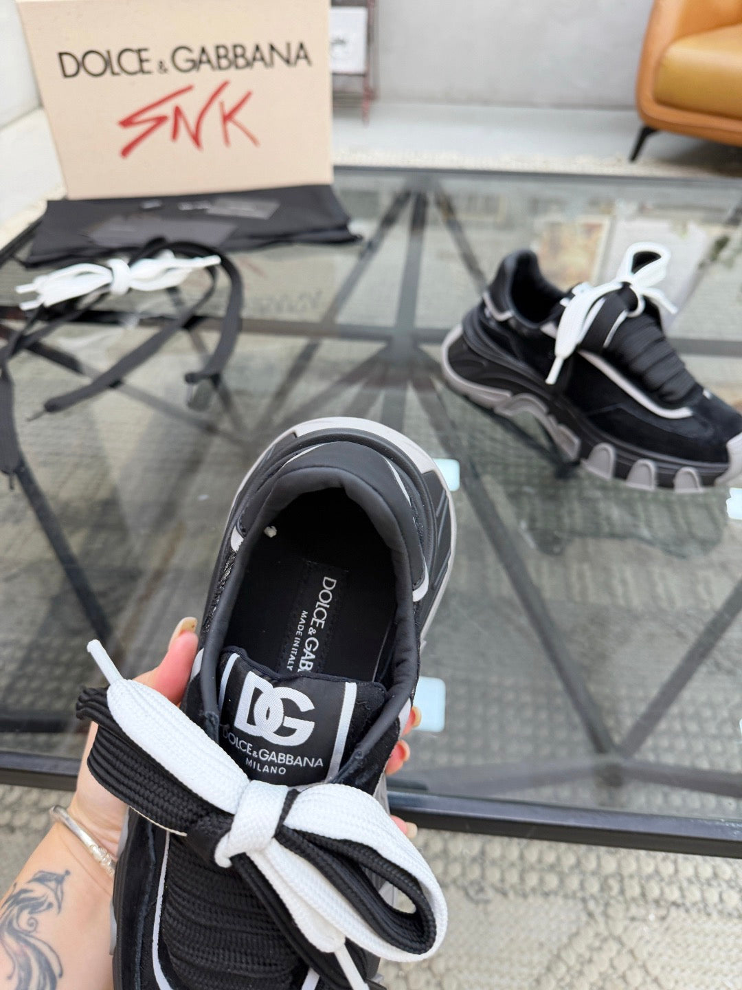 Dolce & Gabbana DG Couple's Oxford & Lace Sneakers
