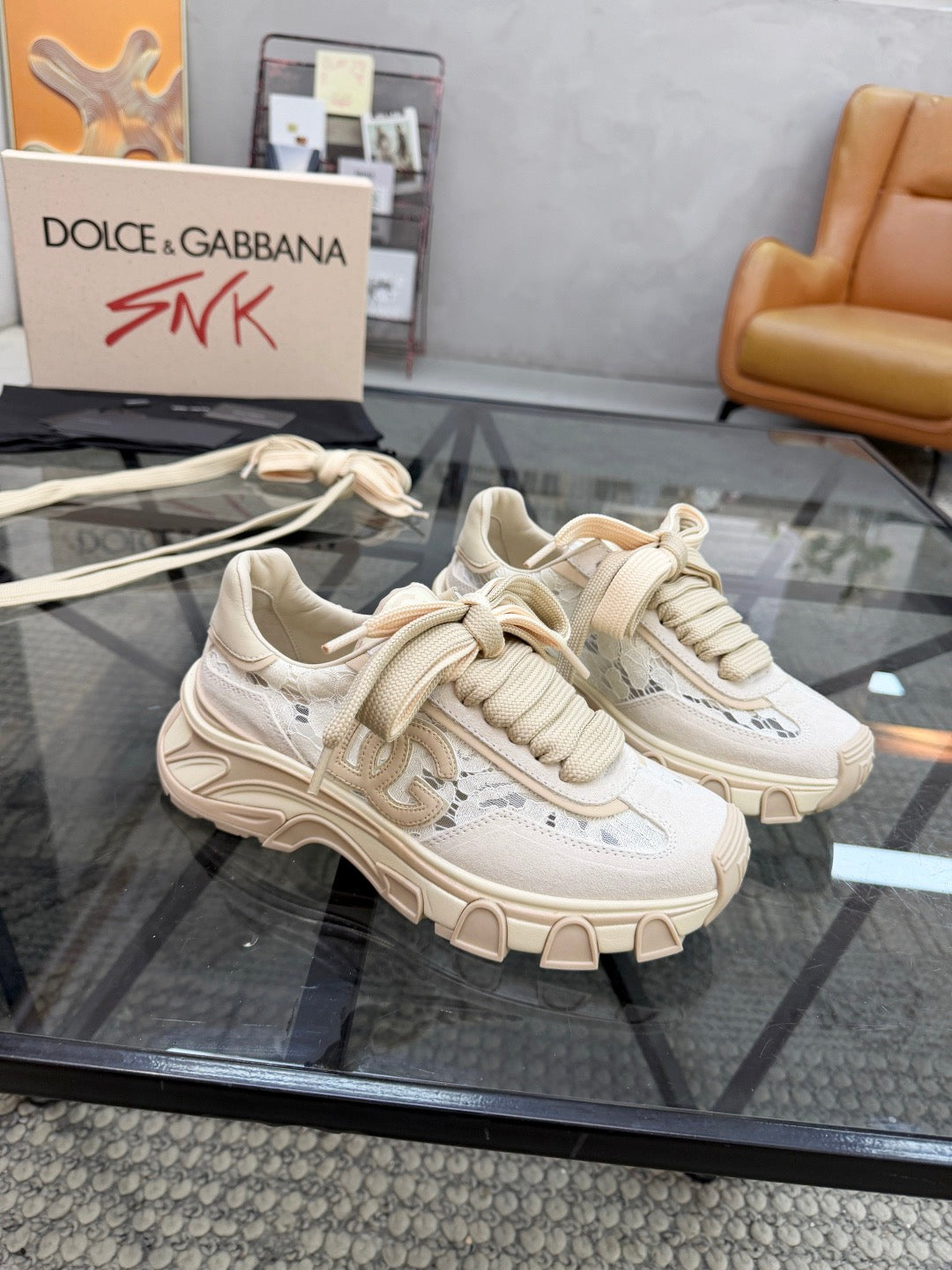 Dolce & Gabbana DG Couple's Oxford & Lace Sneakers