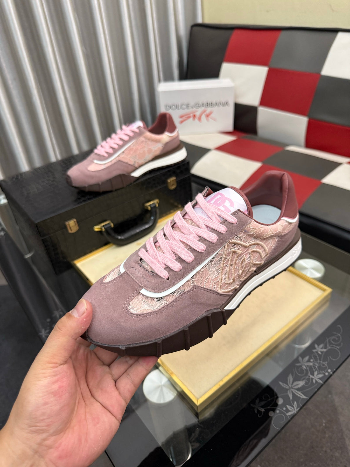 Dolce & Gabbana DG Silk Calfskin & Nubuck Casual Sneakers