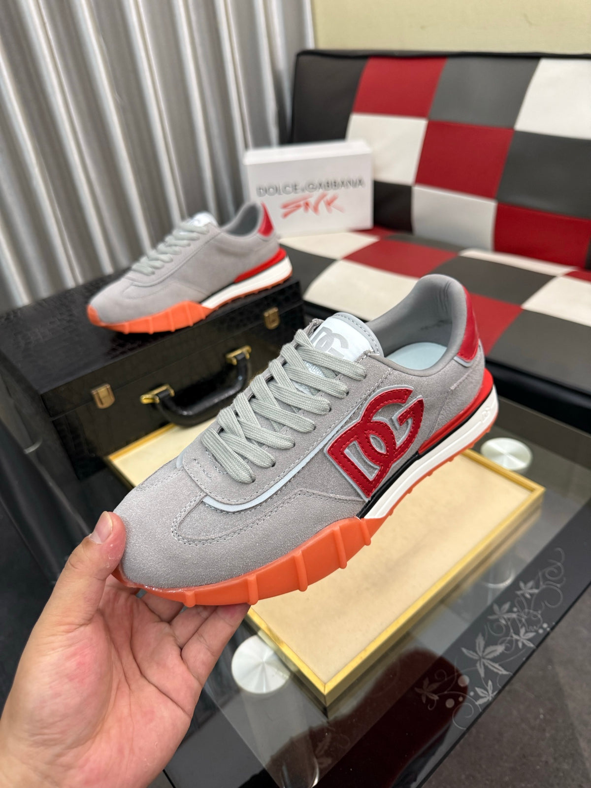 Dolce & Gabbana DG Silk Calfskin & Nubuck Casual Sneakers