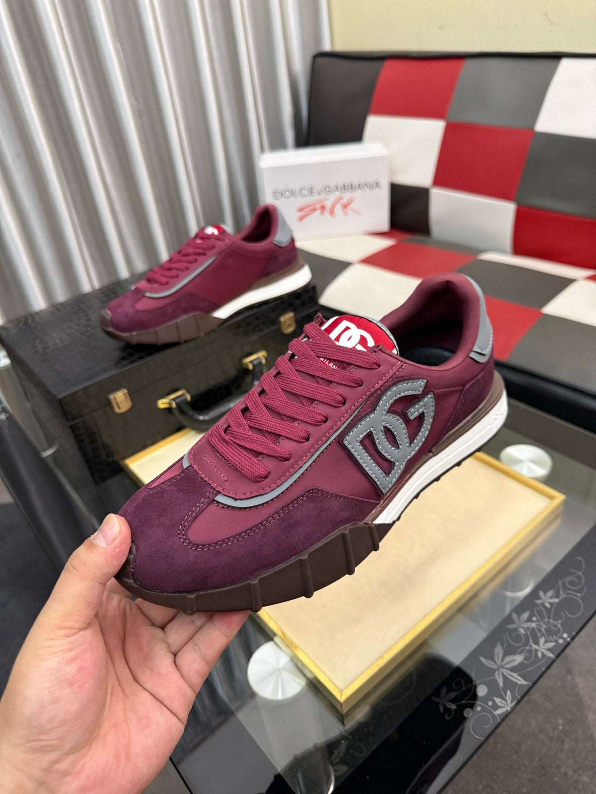 Dolce & Gabbana DG Silk Calfskin & Nubuck Casual Sneakers