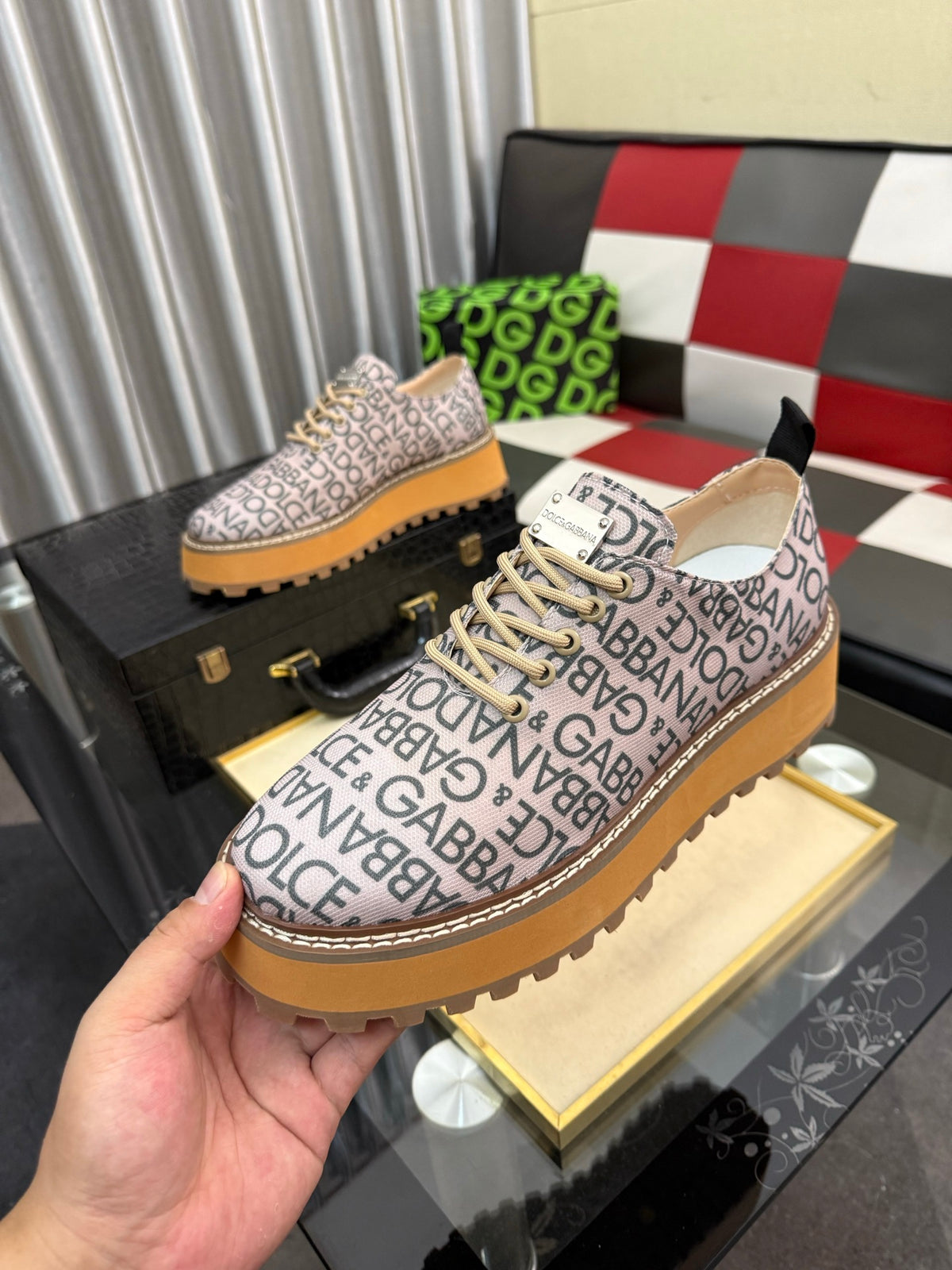 Dolce & Gabbana DG Silk Calfskin & Nubuck Casual Sneakers