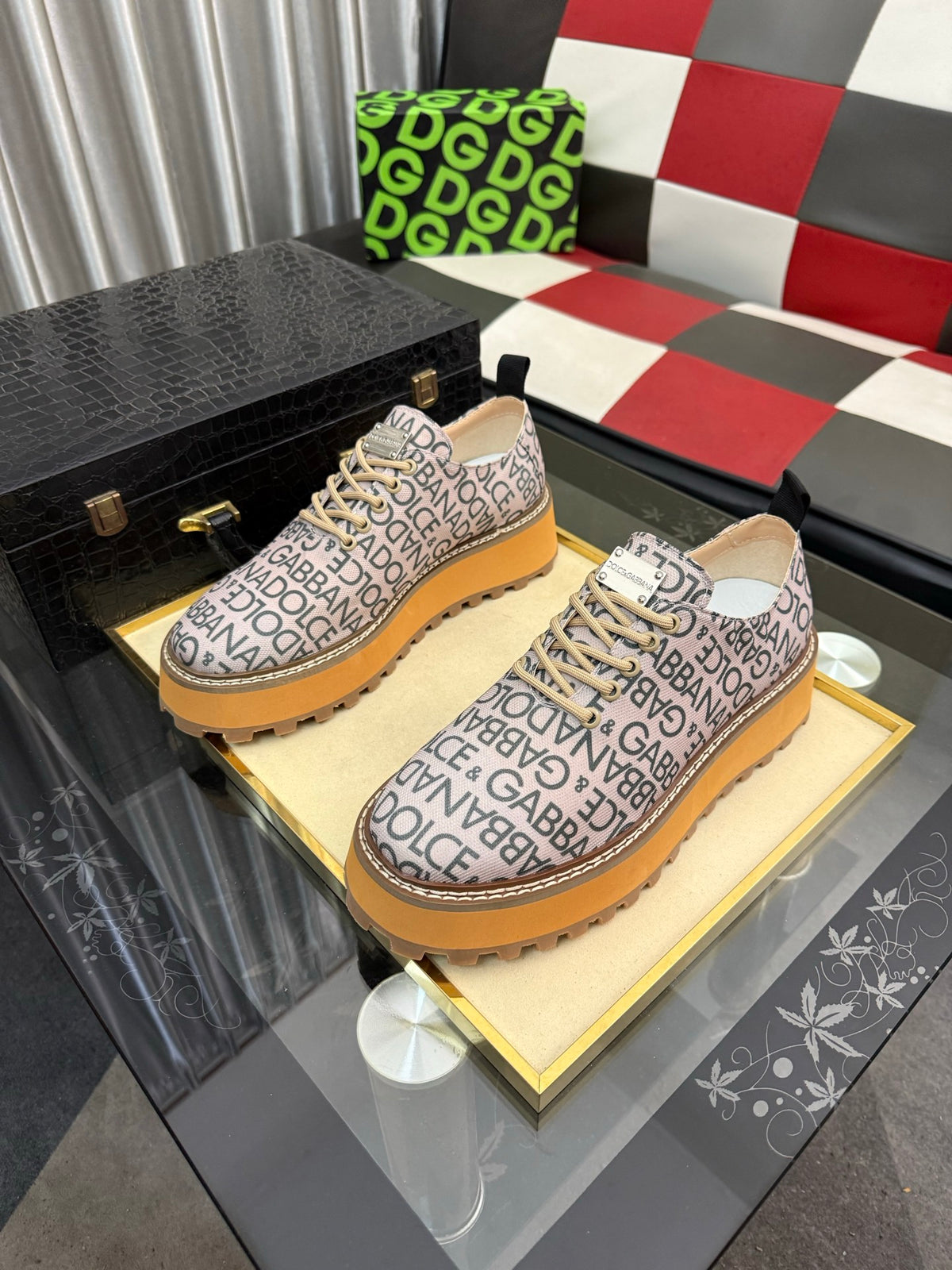 Dolce & Gabbana DG Silk Calfskin & Nubuck Casual Sneakers