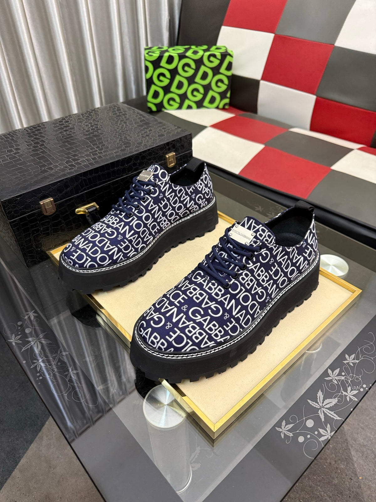 Dolce & Gabbana DG Silk Calfskin & Nubuck Casual Sneakers