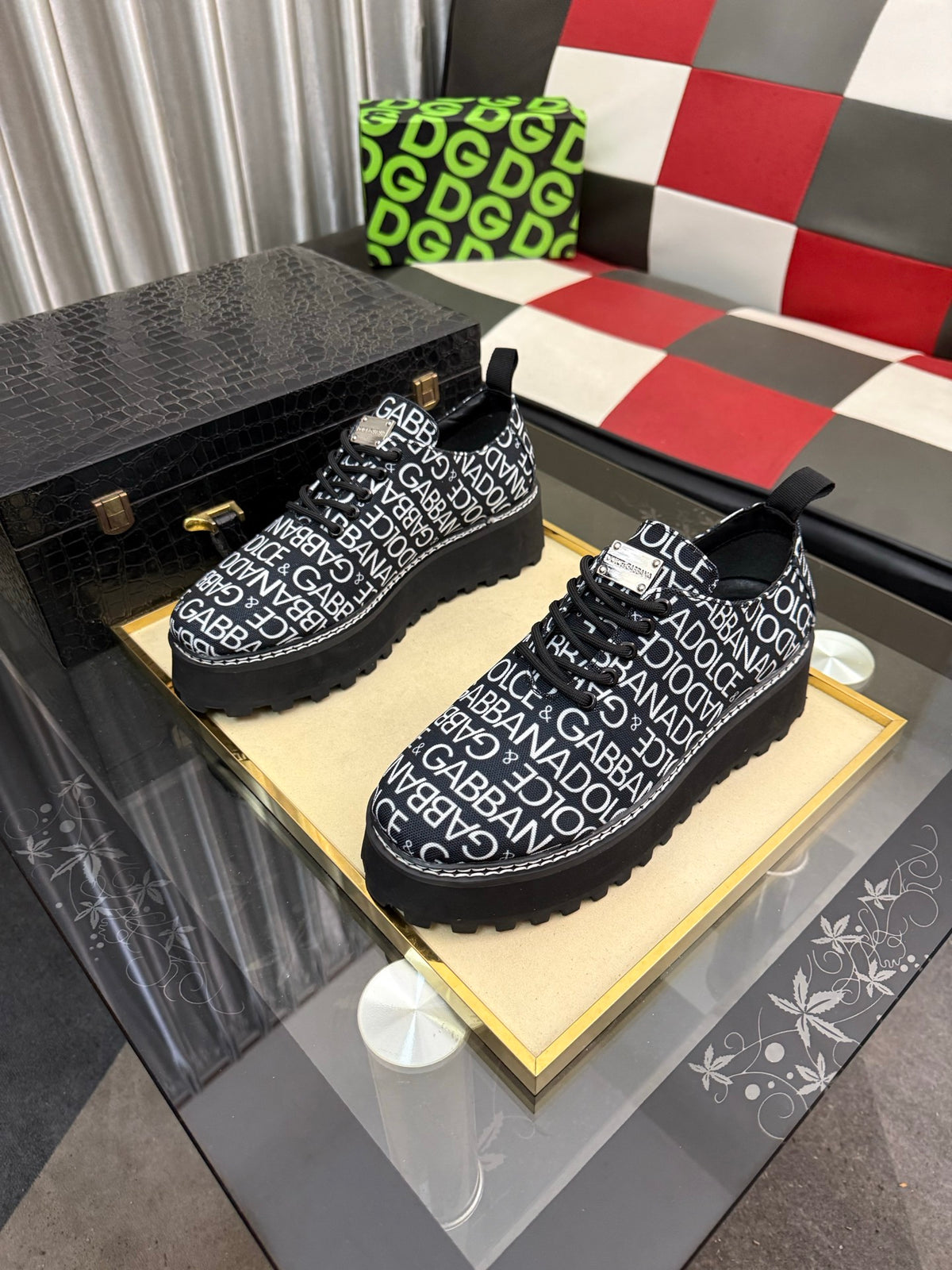 Dolce & Gabbana DG Silk Calfskin & Nubuck Casual Sneakers