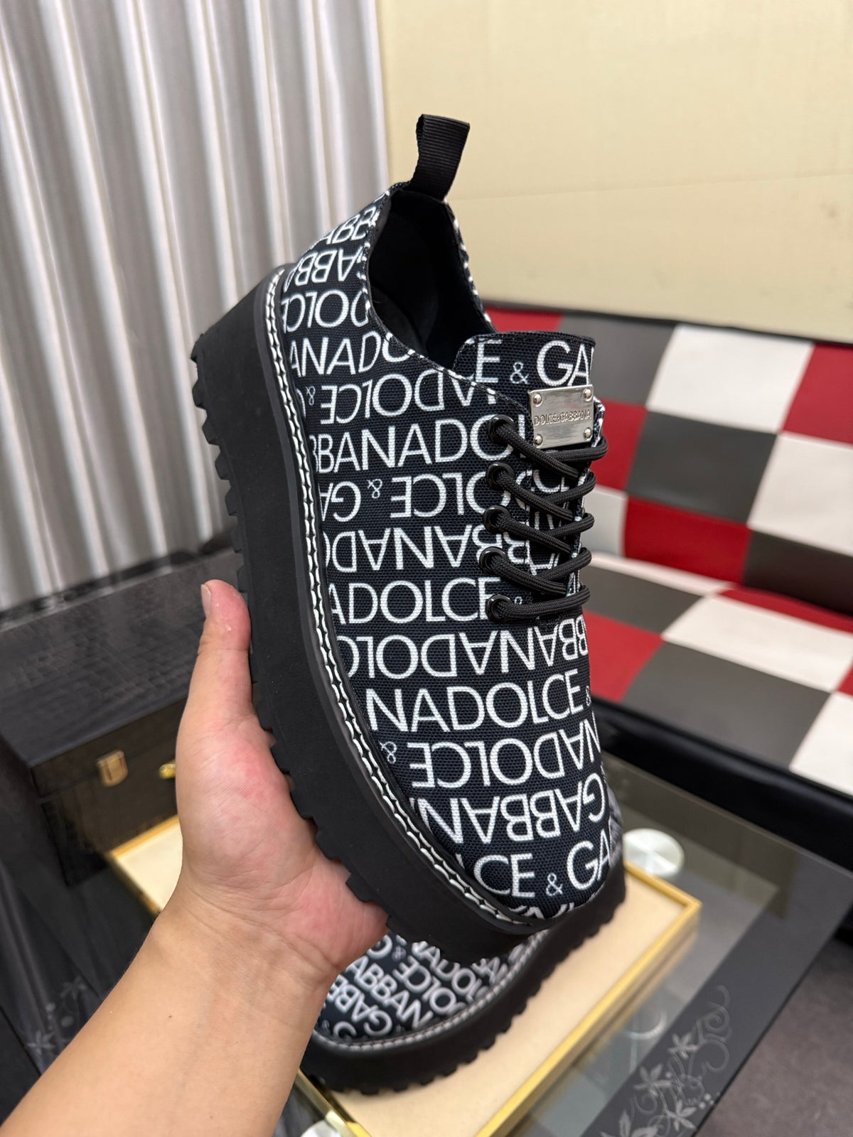 Dolce & Gabbana DG Silk Calfskin & Nubuck Casual Sneakers