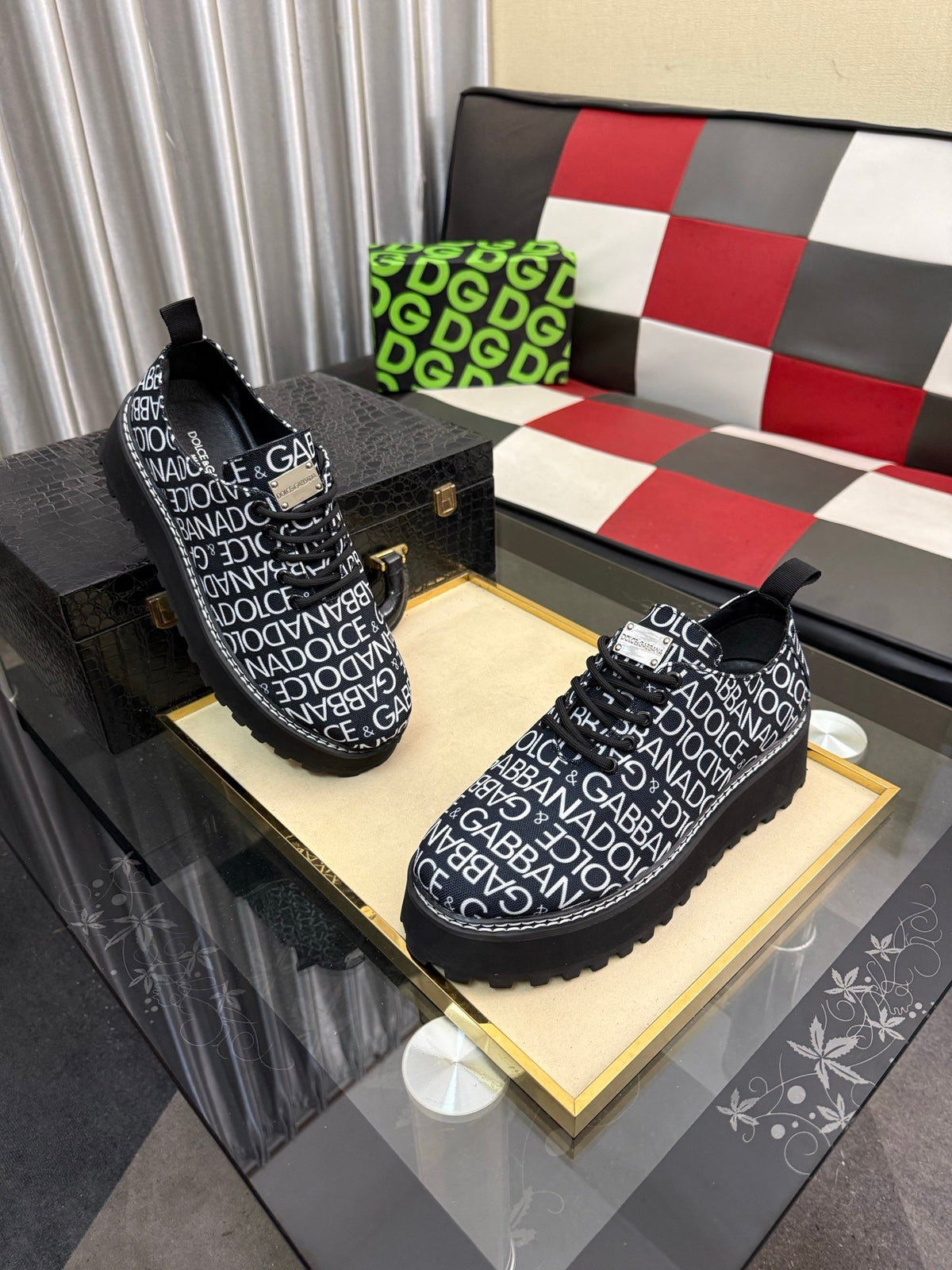 Dolce & Gabbana DG Silk Calfskin & Nubuck Casual Sneakers