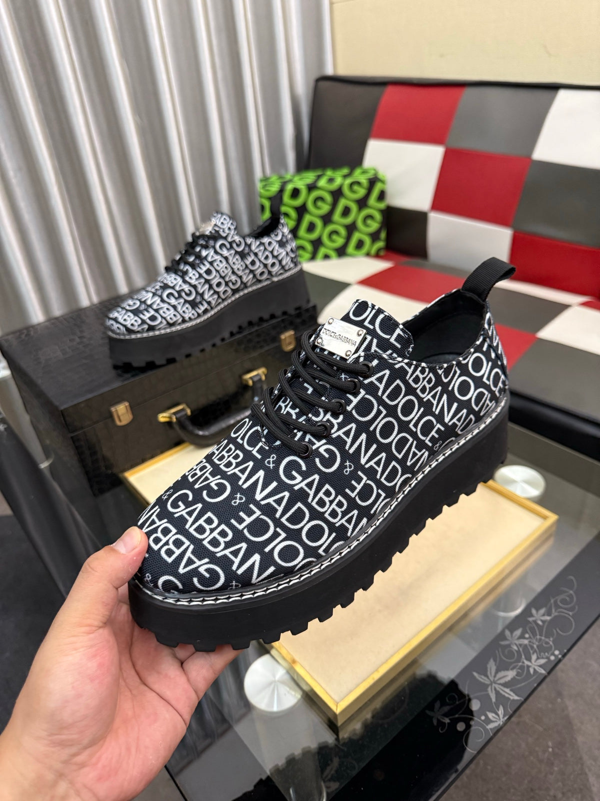 Dolce & Gabbana DG Silk Calfskin & Nubuck Casual Sneakers