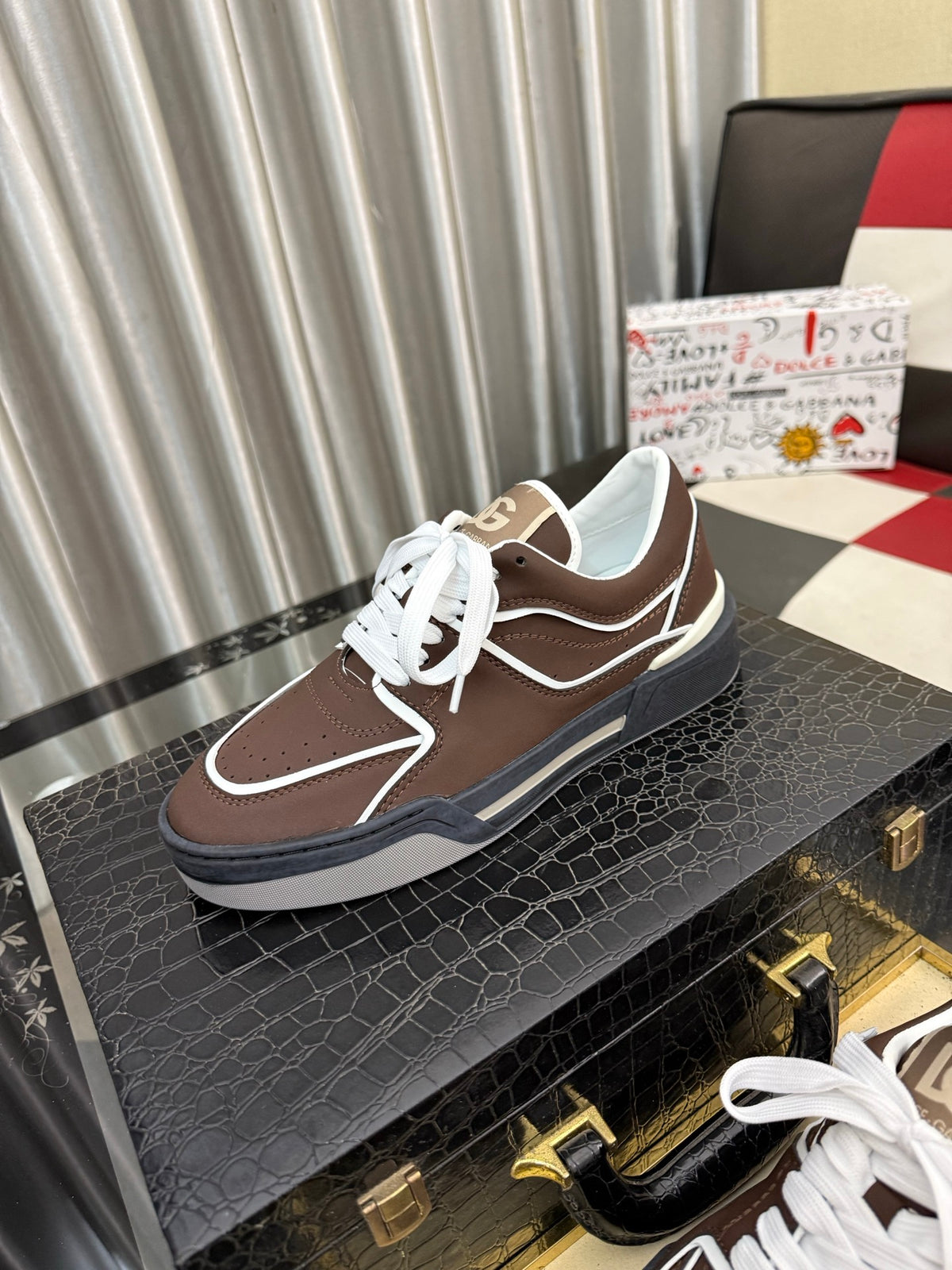 Dolce & Gabbana DG Silk Calfskin & Nubuck Casual Sneakers
