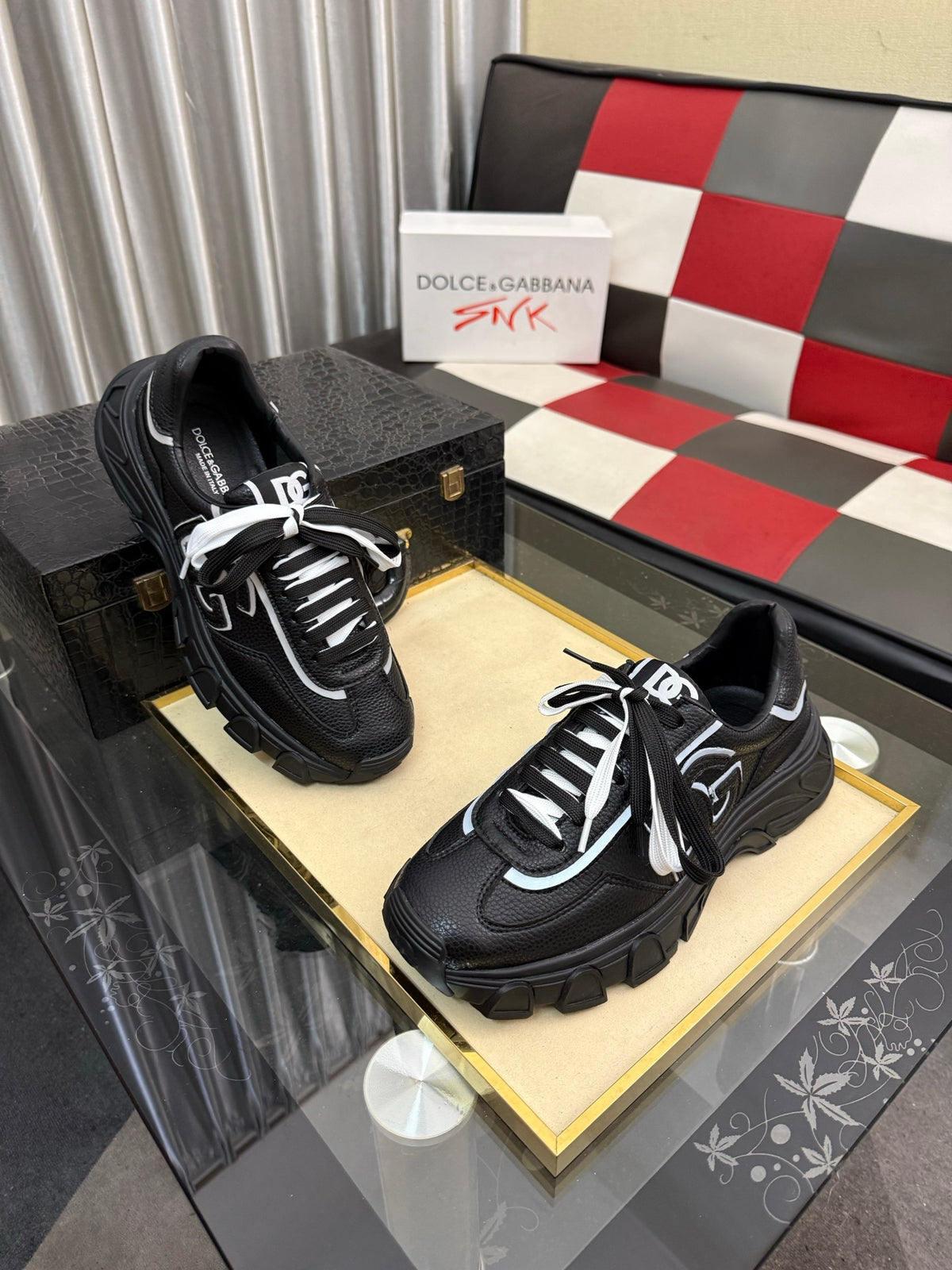 Dolce & Gabbana DG Silk Calfskin & Nubuck Casual Sneakers