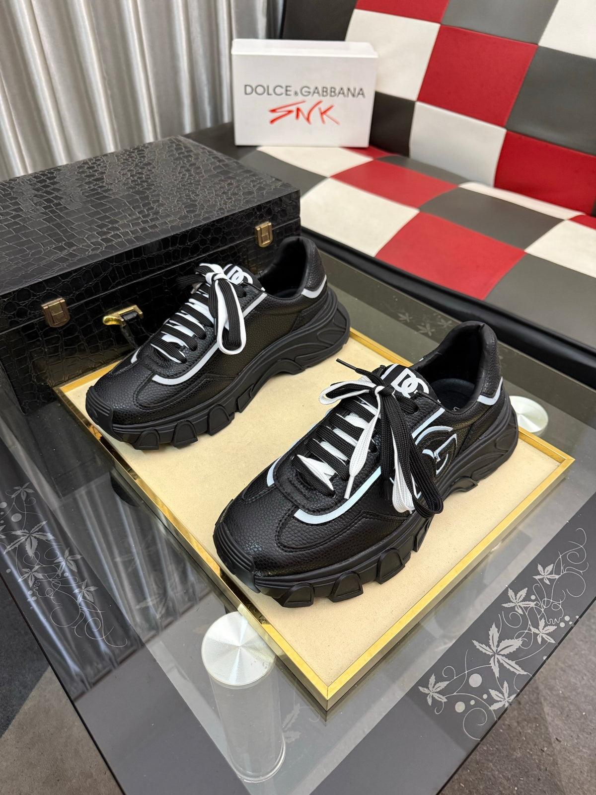 Dolce & Gabbana DG Silk Calfskin & Nubuck Casual Sneakers