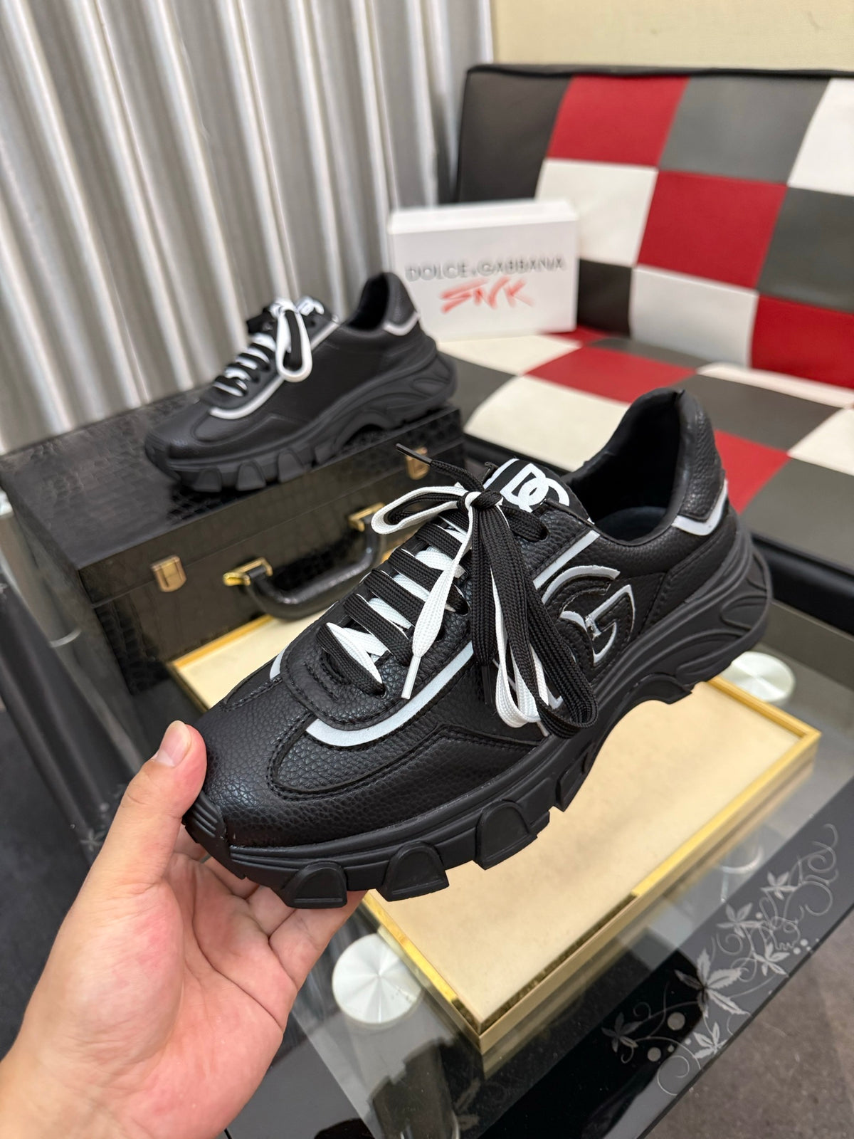 Dolce & Gabbana DG Silk Calfskin & Nubuck Casual Sneakers