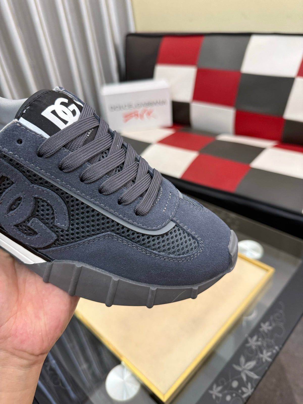 Dolce & Gabbana DG Silk Calfskin & Nubuck Casual Sneakers
