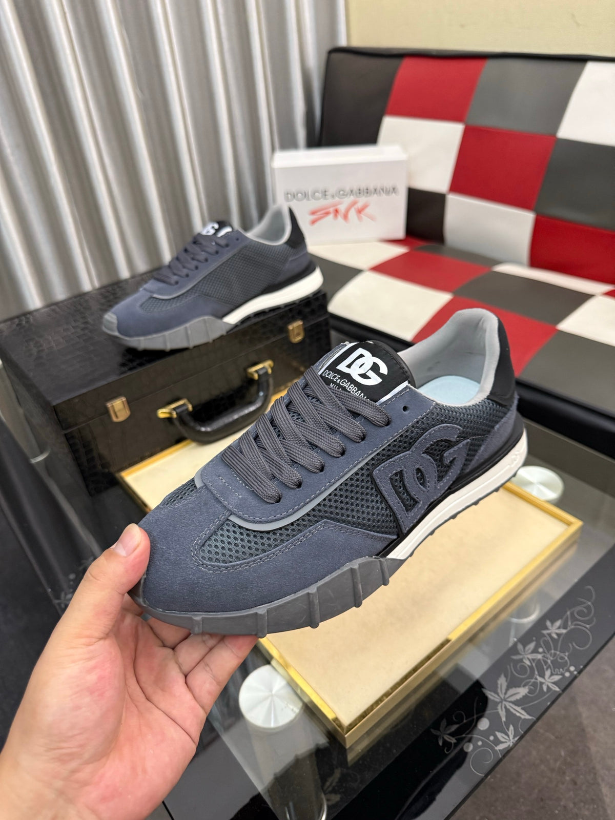 Dolce & Gabbana DG Silk Calfskin & Nubuck Casual Sneakers