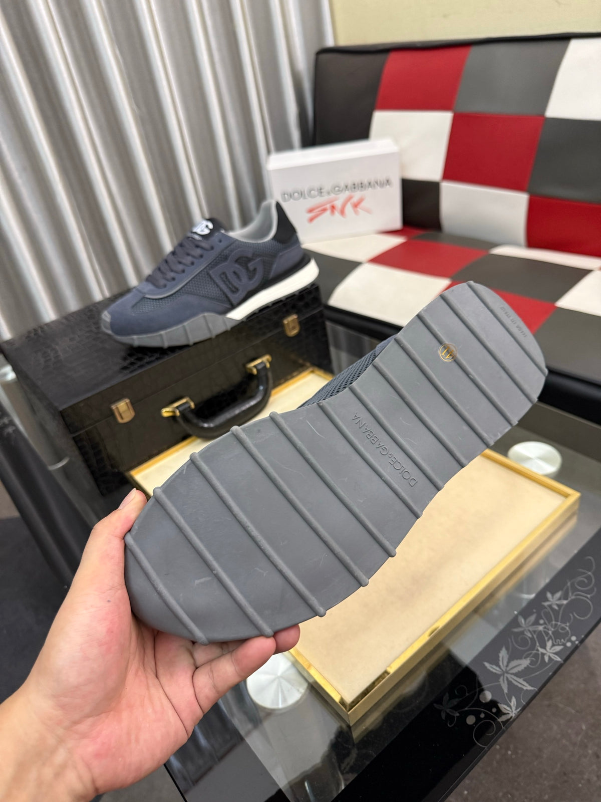 Dolce & Gabbana DG Silk Calfskin & Nubuck Casual Sneakers