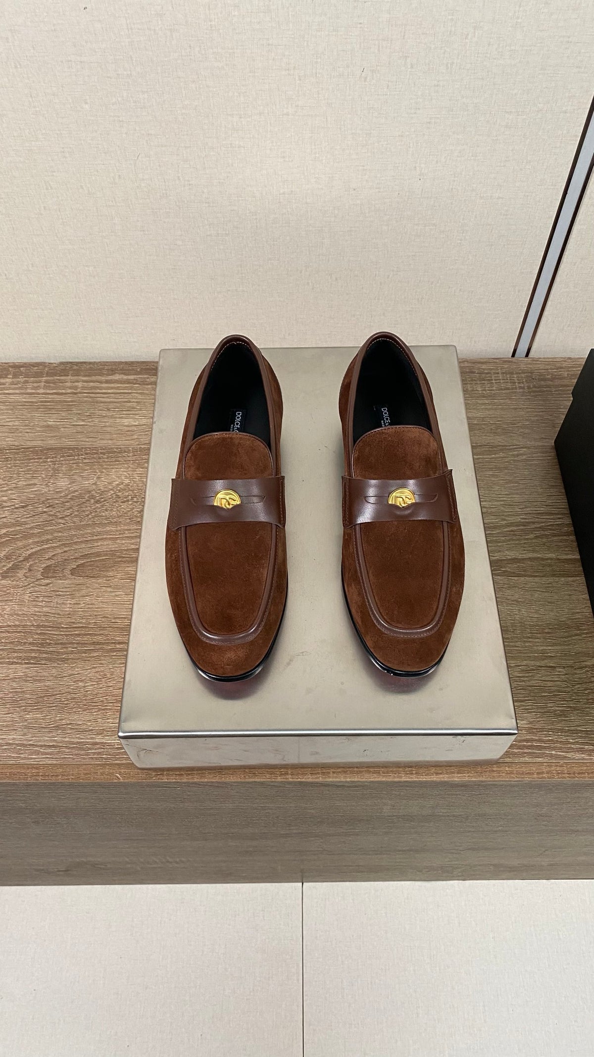 Dolce & Gabbana DG Men's Moccasin Loafers with Metal Horsebit