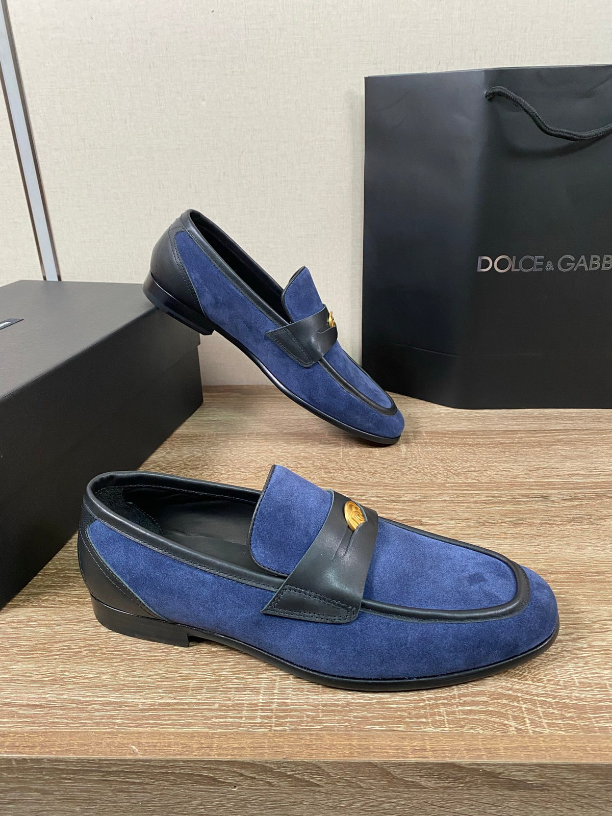 Dolce & Gabbana DG Men's Moccasin Loafers with Metal Horsebit