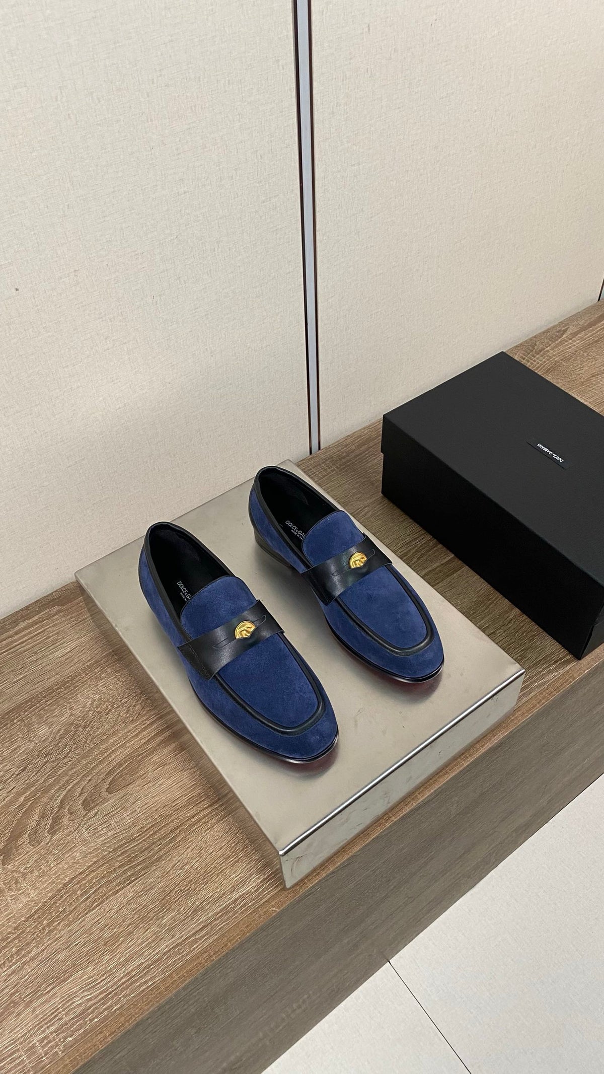 Dolce & Gabbana DG Men's Moccasin Loafers with Metal Horsebit