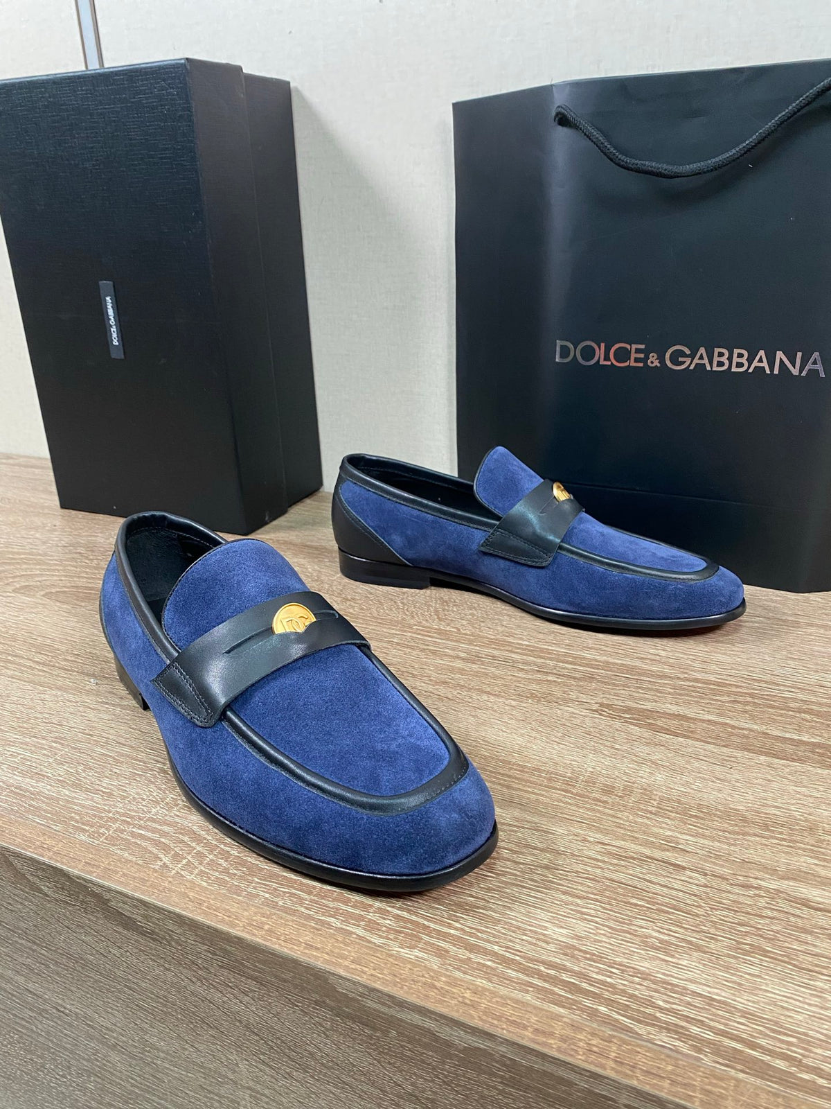 Dolce & Gabbana DG Men's Moccasin Loafers with Metal Horsebit