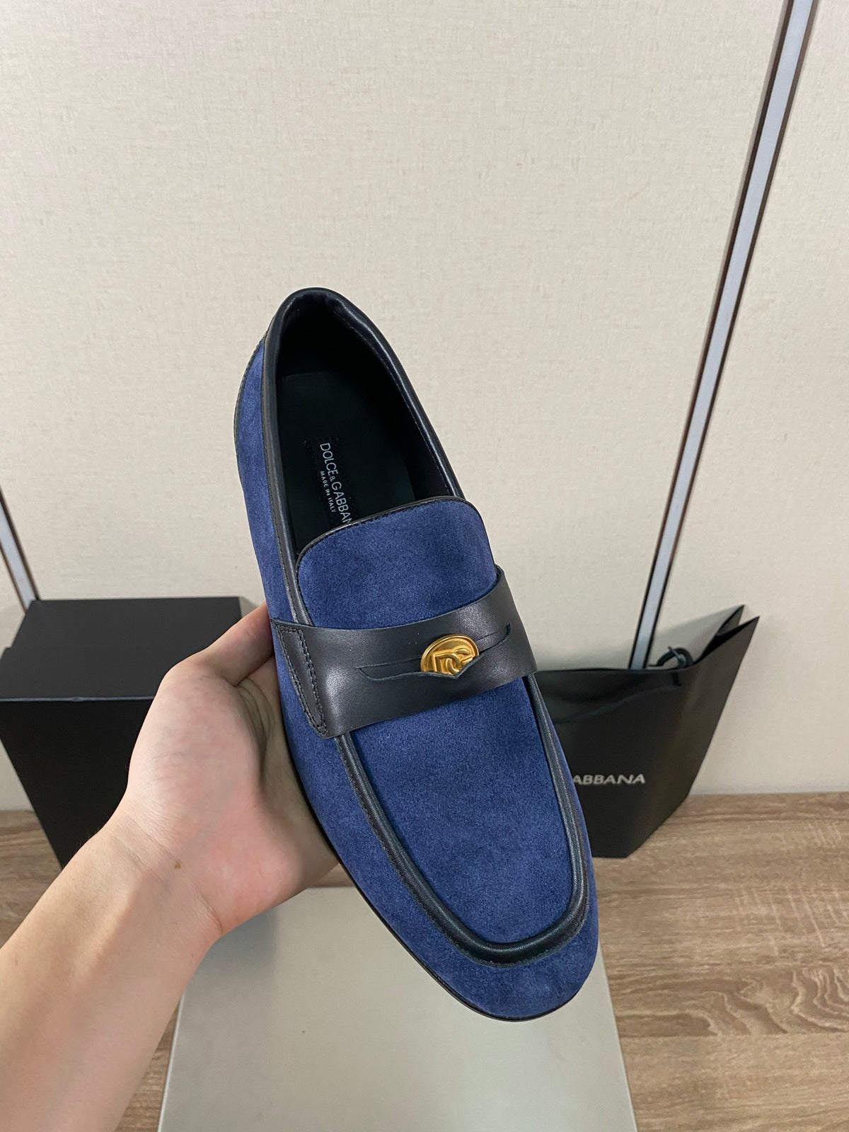 Dolce & Gabbana DG Men's Moccasin Loafers with Metal Horsebit